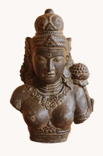 Product image of the product “Sri Dewi Bust 50cm, cast stone, Antique Finish ”